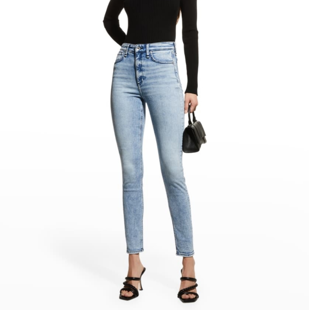 NWT Rag & Bone Jeans "Nina" Bleach Wash High Rise Skinny Jeans Sz 29 - Picture 10 of 12